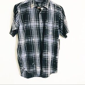 NWT Hurley Plaid Checkered Short Sleeve Button Down Shirt
medium black/white